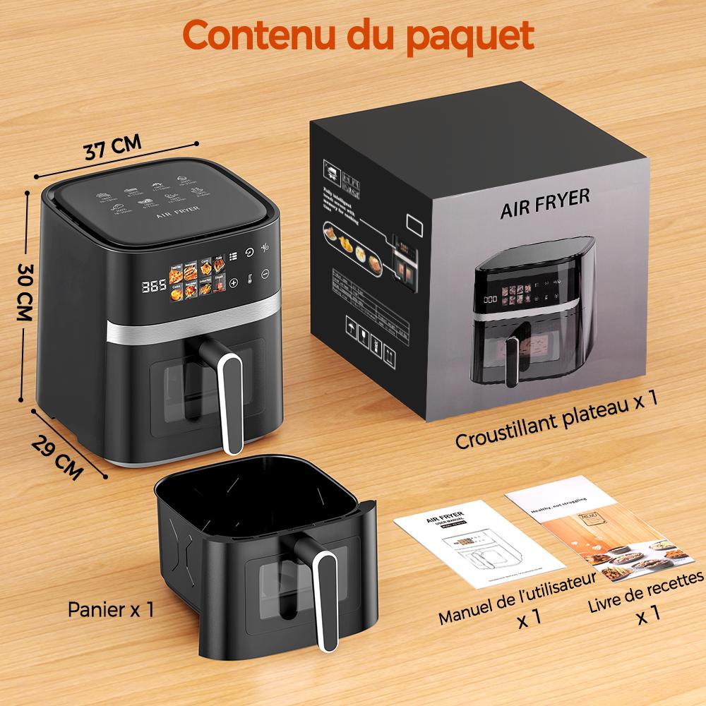 Фритюрница 6 л Стеклянный видимый стиль Легко чистить Бытовая Многофункциональная Все-в-одном Электрическая фритюрница