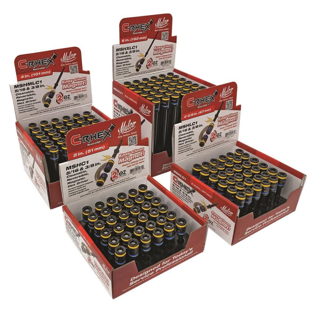 Marco x Double Sided Hex Driver Magnetic Easy Clean MSHC1 5/16 & 3/8 2" ~ Cleanable, Reversible, -