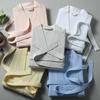 Five-Star Hotel Waffle Bathrobe - Absorbent Cotton, Men's Long Style & Women's Thin Yukata for Spa