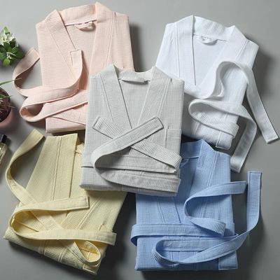 Пятизвездочный вафельный халат - Абсорбирующий хлопок, Мужской длинный стиль и Женская тонкая юката для спа