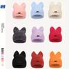 1PC Black Cat Wool Hat - Thickened Warm Earmuff Winter Knitted Hat, Soft Elastic Neutral Design