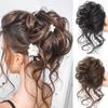 Synthetic Hair Bun Chignon Messy Curly Hair Band Elastic Scrunchy False Hair Pieces For Women Hairpins Black Brown