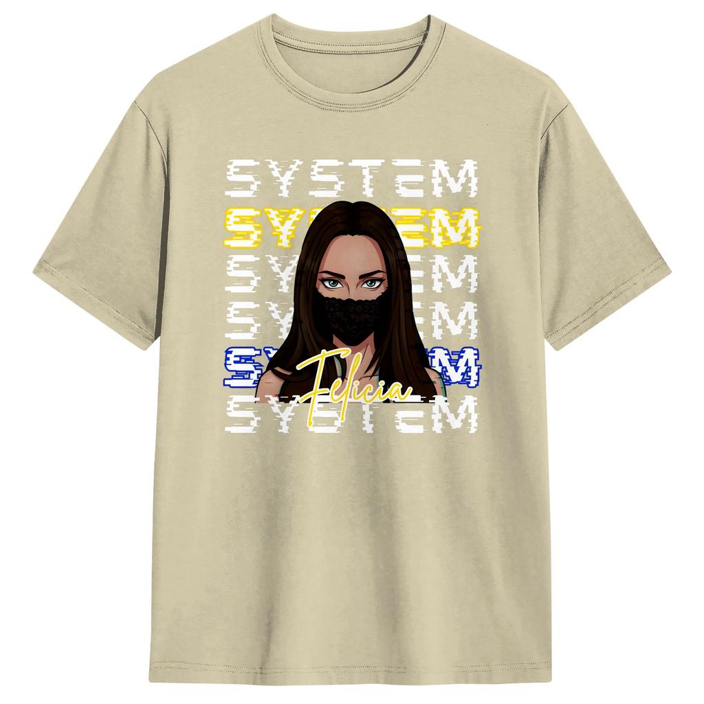 Felicia My System TShirt Summer Eurovisions 2026 Novelty T Shirts Unisex Cotton O Neck Plus Size Top Tees Short Sleeve