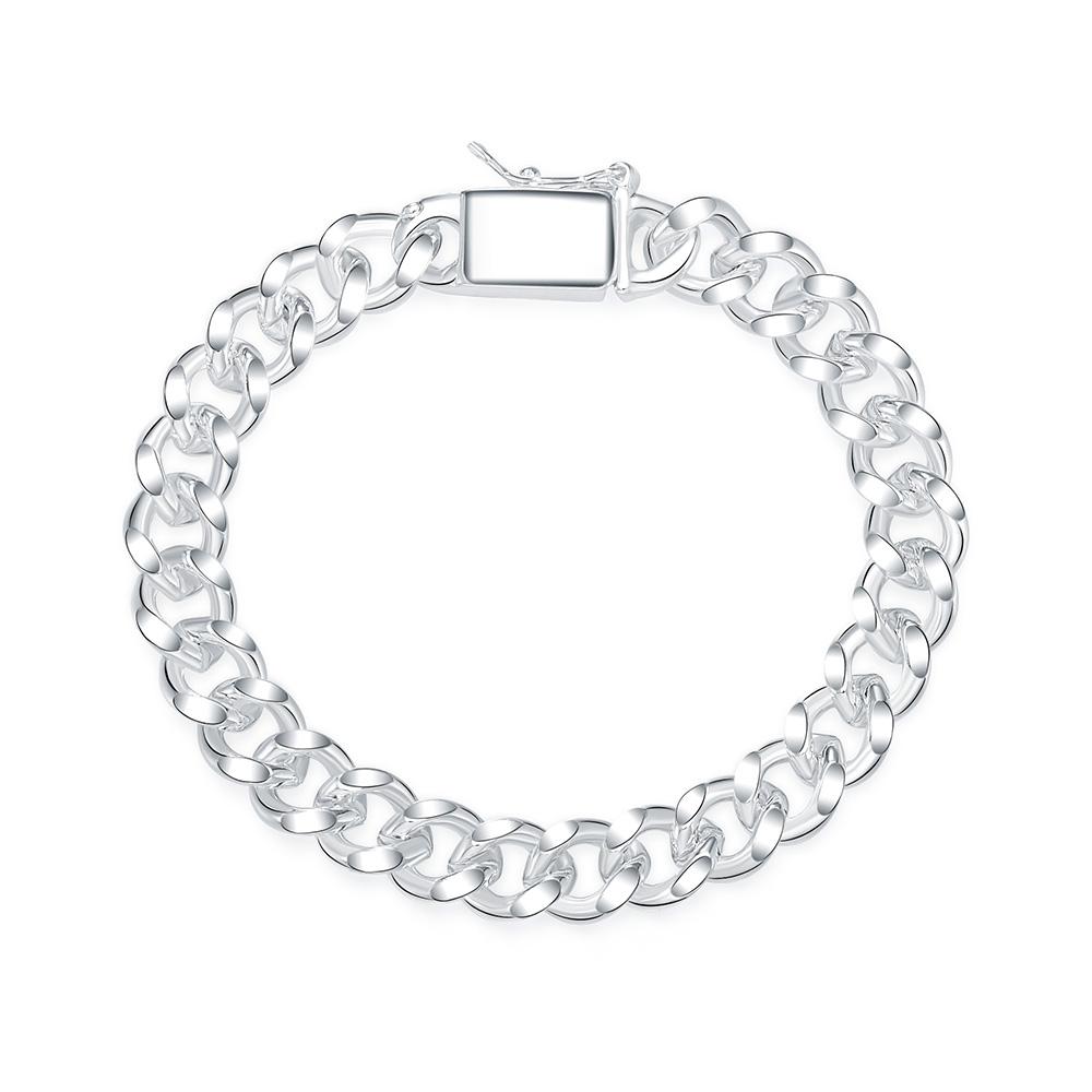 10mm Side Chain Bracelet 925 Sterling Silver Fashion Jewelry
