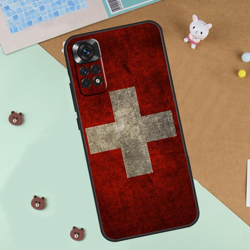 Switzerland Swiss Flag Case For Xiaomi Redmi Note 13 14 9 10 11 12 Pro 10S 11S 12S Cover For Redmi 13C 10C 12C 14C