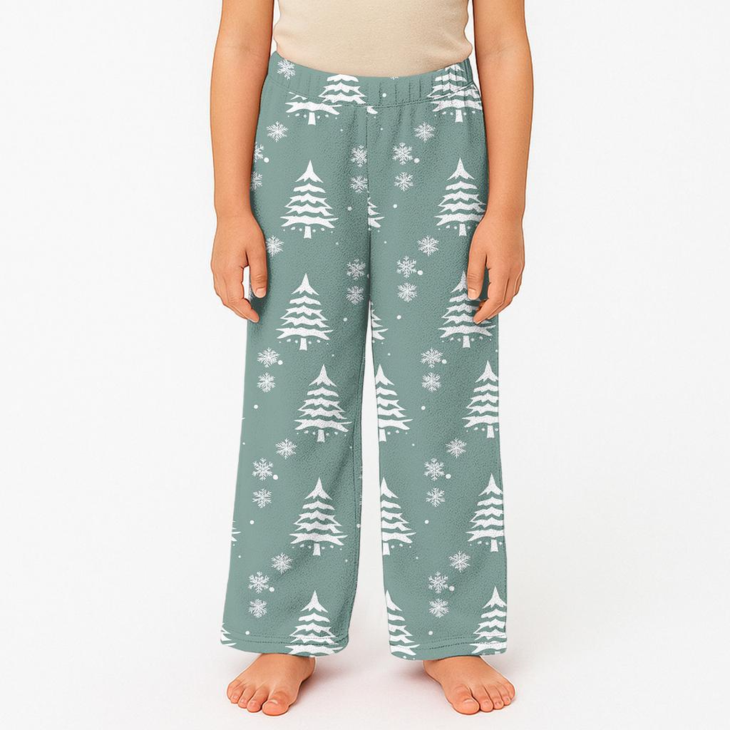 Children's Winter Pants Full Length Long Christmas Printed Pants