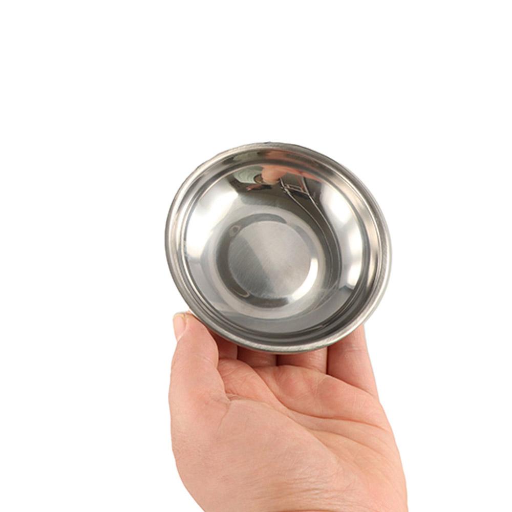 Round Small Sauce Dish Silver Appetizer Condiment Tray Durable Dessert Dish Salt