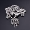 Nordic Stainless Steel Viking Snake Head Bear Claw Pendant Necklace Men's Jewelry Gift