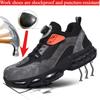 Rotating Button Safety Shoes Men Anti-smash Anti-puncture Work Shoes Fashion Men Safety Sport Shoes Security Protective BootsMen