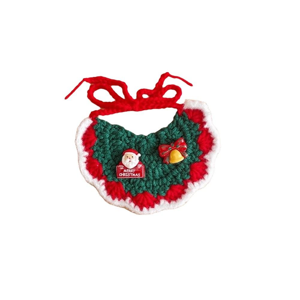 Santa Badge Pet Santa Scarf Crochet Pattern .Knit Kitten Bandana Christmas Cat Bib Cat Lovers