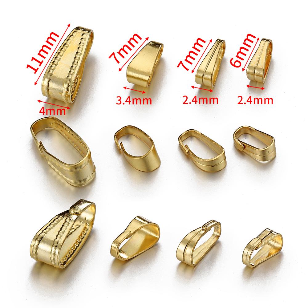 100pcs 50pcs Stainless Steel Bail Clasp for Pendants Charms Connectors Buckle Clip Clasp Necklace DIY Jewelry Making Supplies