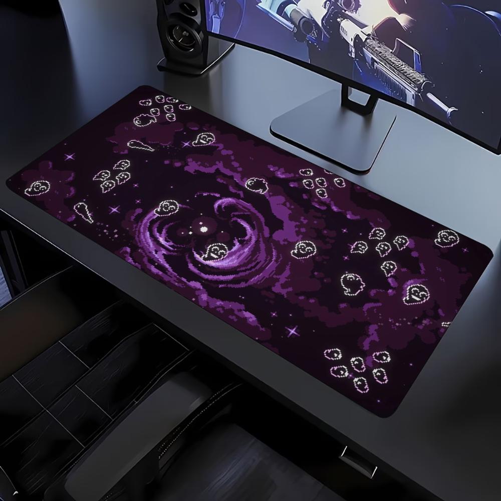 Aesthetic Dark Purple Cloud Gaming Mouse Pad Non Slip Rubber Mat Stitched Edge Desk Pad For Laptop Keyboard For Daily Work Use