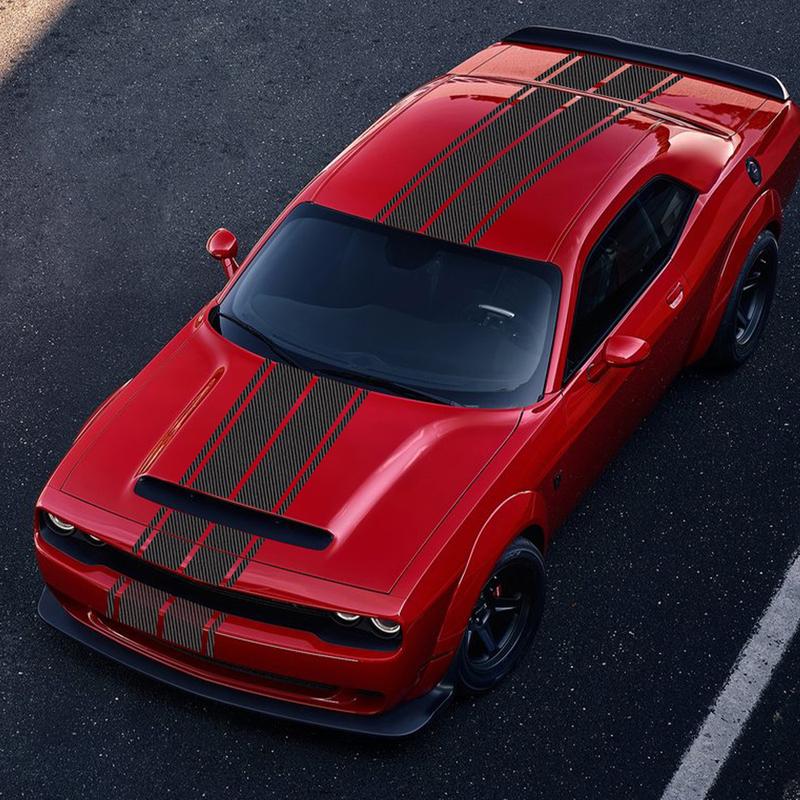 Комплект наклеек-полос для капота, крыши и задней части багажника автомобиля для Dodge Challenger SXT RT в раллийном стиле, виниловые наклейки, аксессуары для автотюнинга