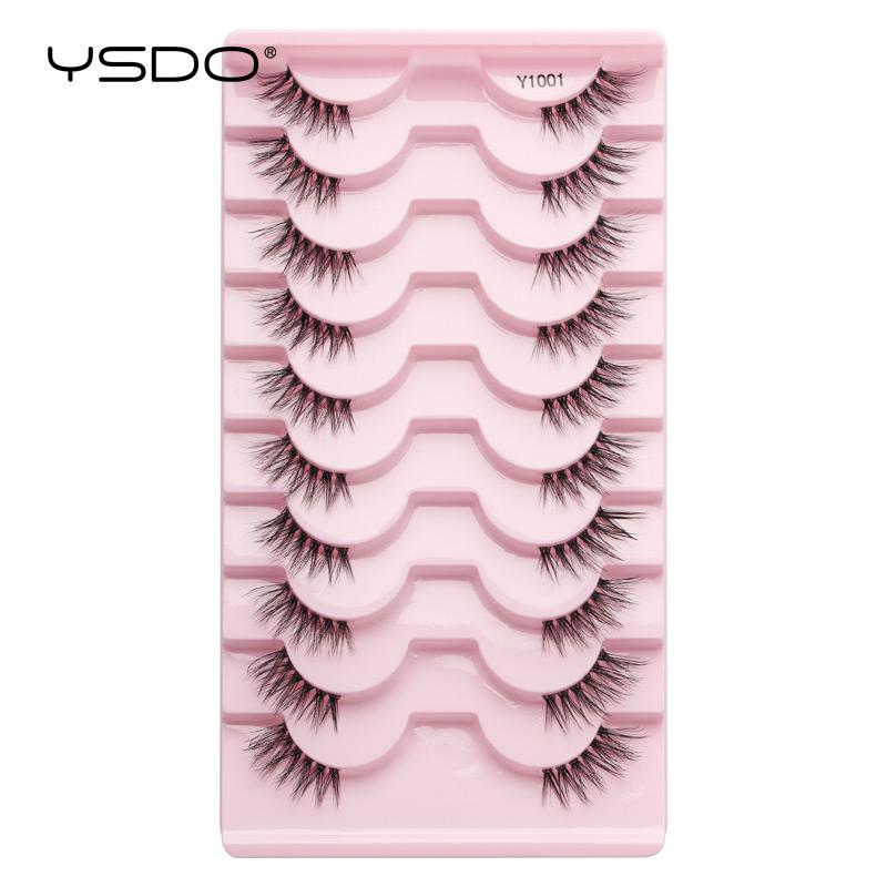 YSDO Half Lashes 5/7/10 Pairs Half False Eyelashes Soft Natural Cat Eye Lashes Makeup 3D Mink Eyelash Extension Fluffy Faux Cils