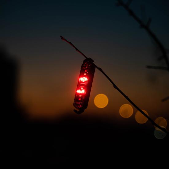 Outdoor Camping Guyline Warning Light 7 Modes Adjustable IPX4 Waterproof Magnetic Portable Hiking Tent Shelter Wind Rope Hanging Lamp