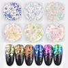 1 Box Ultra-thin Hexagon Nail Art Sequins Flakes Slices Mermaid Aurora Gradient Colorful Nail Decorations