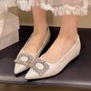 Fashion Crystal Women Flats Pointed Toe Shoes Luxury Sexy Summer Sandals Designer 2025 New Loafers Dress Party Woman Shoes Zapatos Mujer