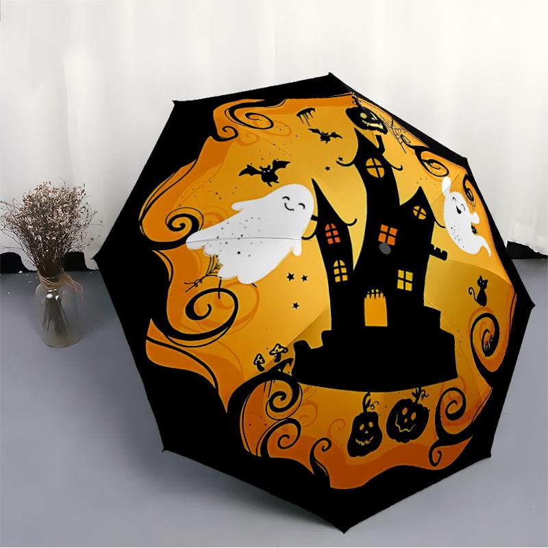 1pc Halloween Ghost, Automatic Folding Umbrella. Portable collapsible design, Best birthday festival gift yy250924138