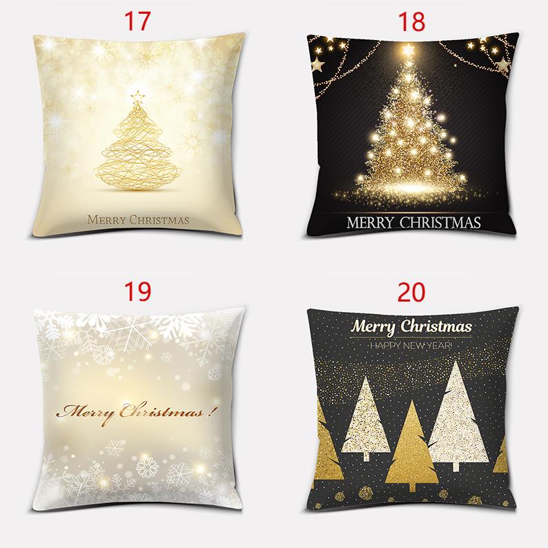 Золотое Рождественское украшение серии Подушка Подарок Украшение для дома и офиса Подушка Спальня Диван Автомобиль Чехлы