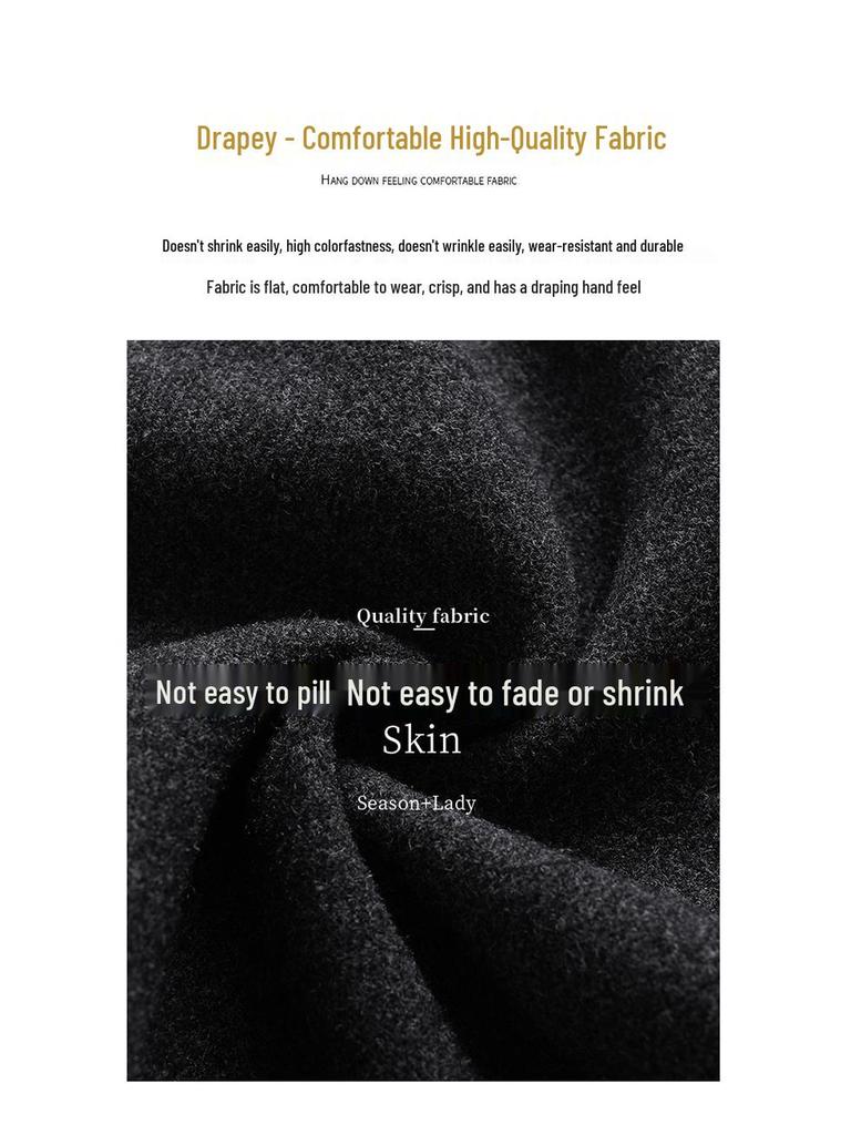 Elegant High-Waisted Woolen A-line Midi Skirt - Winter 2025