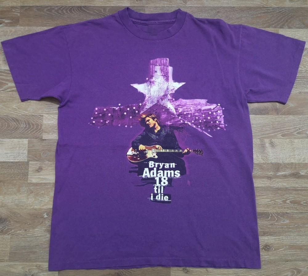 Bryan Adams 18 Til I Die US Tour Shirt Purple Unisex S-5XL 1H0460 Unisex T-Shirt
