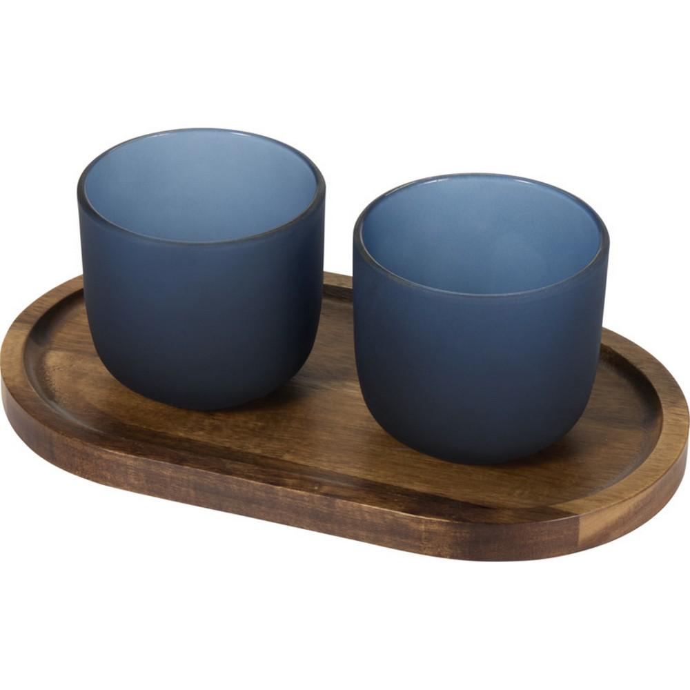 Seasons Wooden Glass Serving Tray