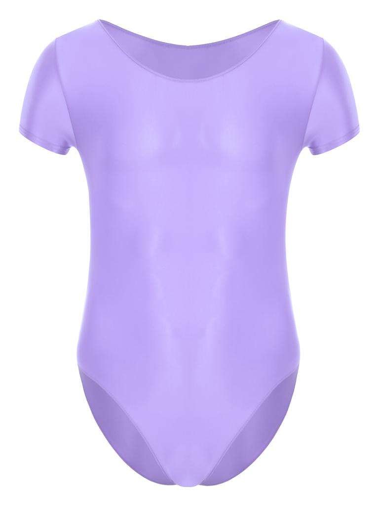 Мужской однотонный эластичный цельный комбинезон с короткими рукавами и круглым вырезом, масляный глянцевый боди, майка