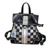 Denim Sequin Checkered Backpack, Crossbody Bag, Women's Bag, Multi-purpose Single Shoulder Fashionable and Personalized Backpack