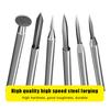 6Pcs Wood Carving Drill Bits Set For Electric Engraving Drill Accessories Bit Wood Crafts Grinding Tool
