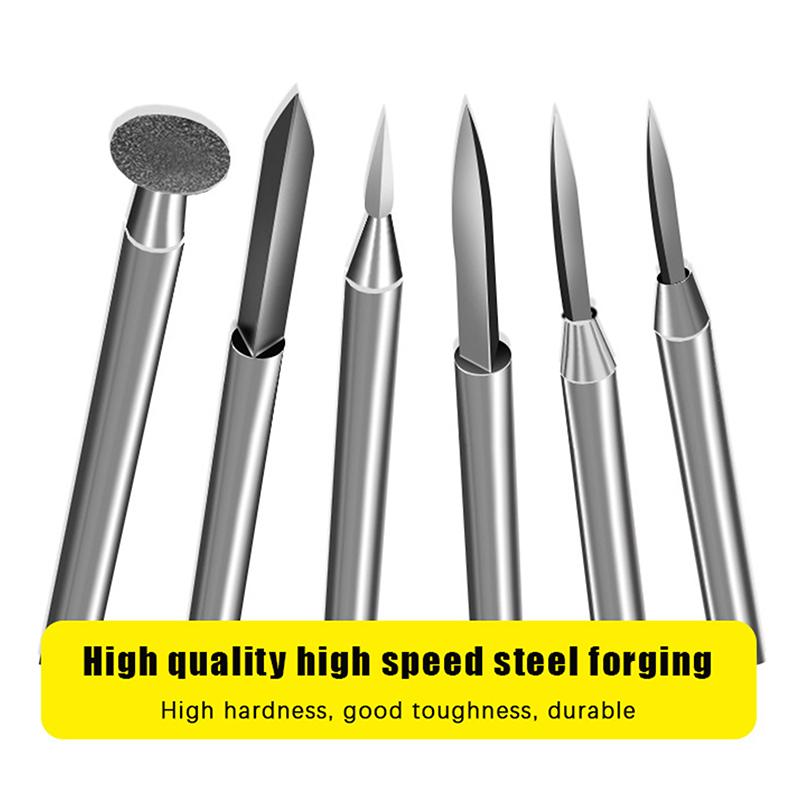 Набор из 6 сверл по дереву для электрической гравировальной дрели, аксессуары для шлифовального инструмента для деревянных изделий