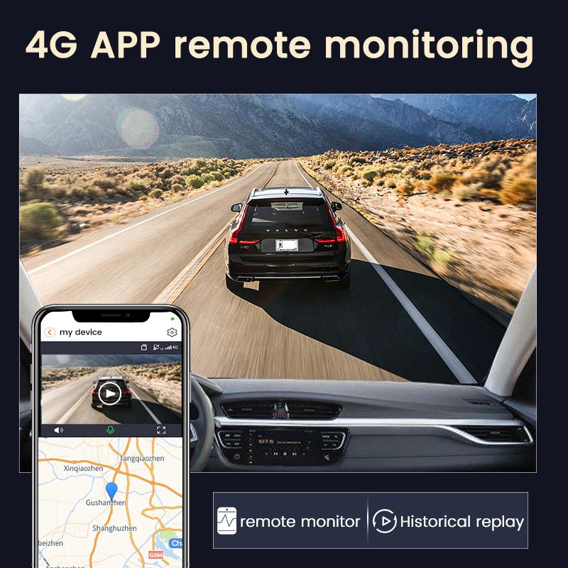 2K 4G 3-дюймовый видеорегистратор с двумя камерами, записью, Wi-Fi, GPS-трекингом, удаленной проверкой видео в реальном времени на телефоне, питание 12-24 В, автомобильная камера