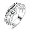 Кольцо из серебра 925 пробы Shine Zircon с камнем, многослойные широкие кольца для женщин, тонкие ювелирные изделия, подарок на свадьбу, вечеринку