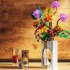 New Year Home Decor Artificial Flower Bouquet Building Blocks With Luminous Vase MOC Flowers Blocks DIY Kids Toys