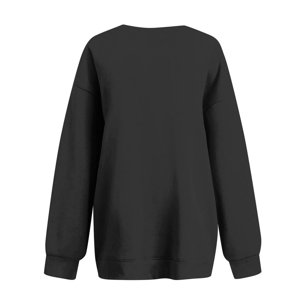 Женская повседневная мода с длинным рукавом и принтом, с круглым вырезом, свободная толстовка