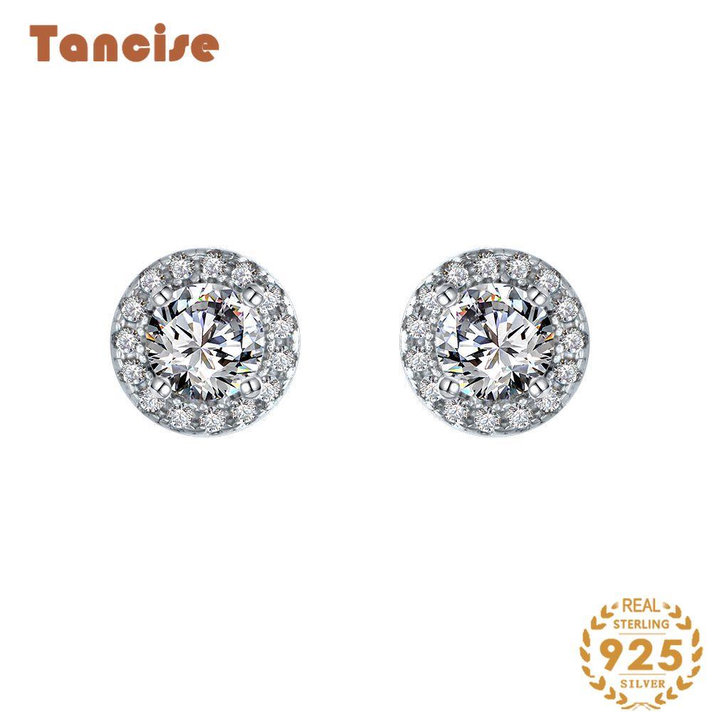 Tancise 925 Sterling Silver Zircon Earrings Drop Earrings For Women Wedding Party Gifts