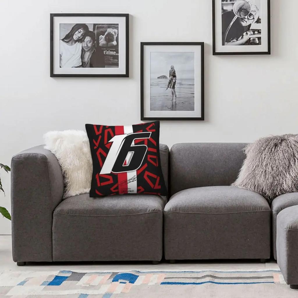 Charles Leclerc Poster 16 Racing Car Pillowcase Soft Fabric Cushion Cover Decoration Throw Pillow Case Cover Home Square 40X40cm
