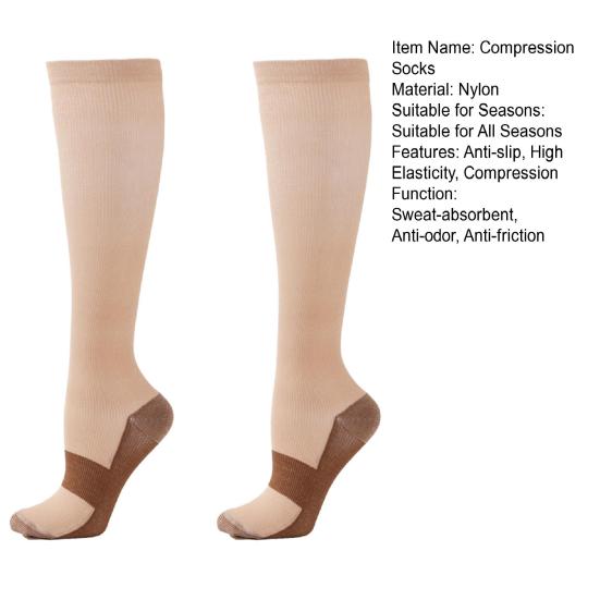 1 Pair Women Winter Sport Socks Compression Yoga Socks Knee Length Long-tube