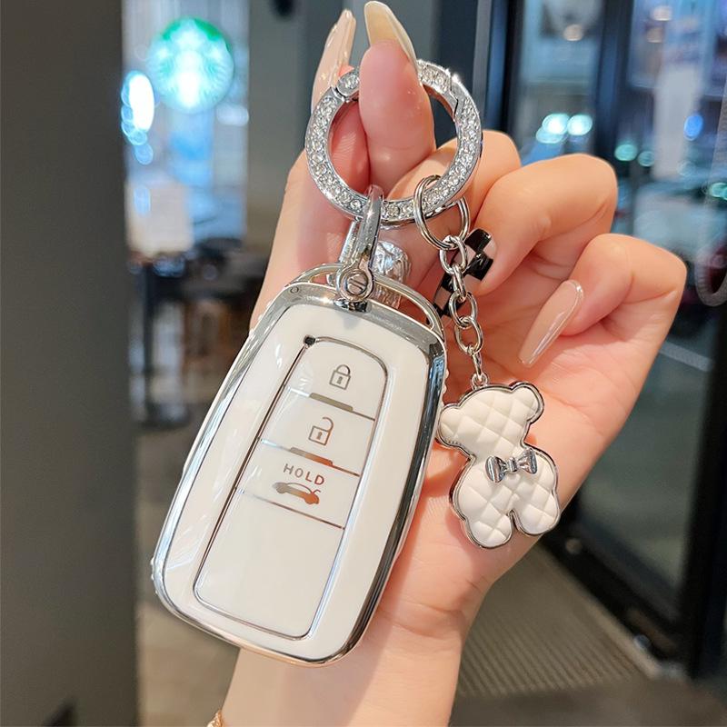 Чехол для ключа автомобиля Toyota для Avalon, Camry, Highlander, Corolla, RAV4, IZOA, CHR - Мультяшный дизайн для мужчин и женщин