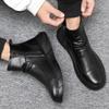 Fashion Men Chelsea Boots Slip-on Waterproof Ankle Boots Retro Black Men Fashion Boots Motorcycle Shoes Plus Size 2024
