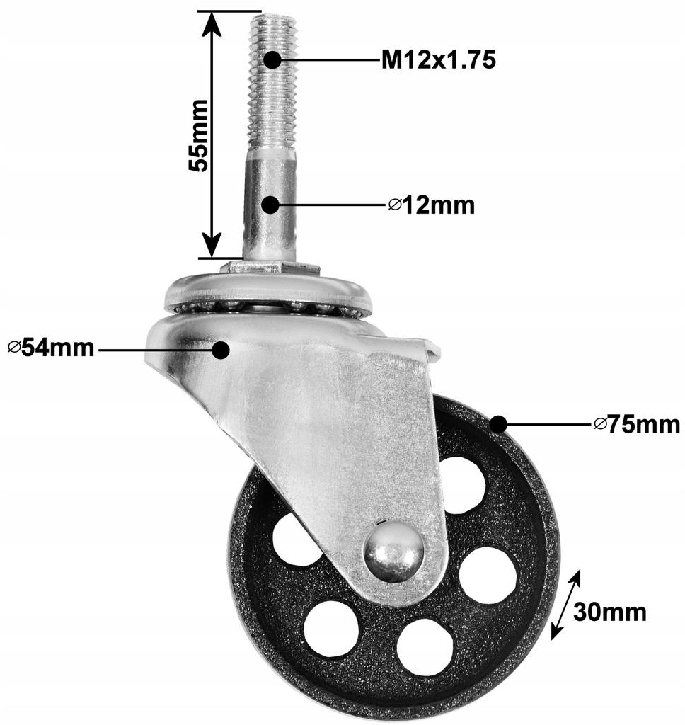 Wheels, caster, swivel wheels, presser, gearbox lifter, 4-piece set