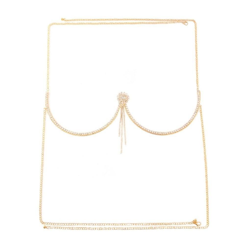 Кисточка Бюстгальтер Нагрудная Цепочка Цветок Цепочка на Грудь Панк Поддержка Груди Цепочка для Тела Платье с Низким Вырезом