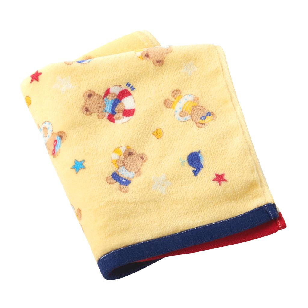 Face Towel Towel 34 X 85cm Cotton Made In Japan Bear Boys Girls Baby Kids Clothes Yellow [MIKI HOUSE] 100% Children's 12-8101-146