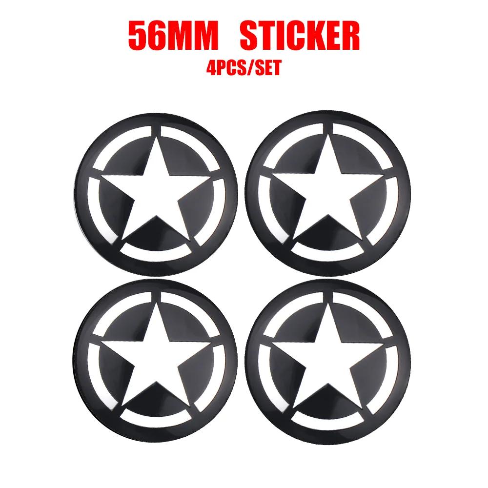 4Pcs 56mm 60mm Car Wheel Center Cap Sticker Hub Cover Decal For Jeep Wrangler Grand Cherokee Compass Renegade Gladiator AMQ1