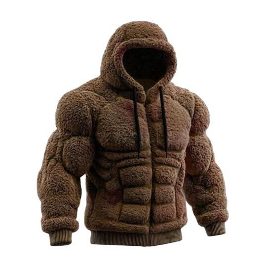 Мужская толстовка с мышцами Реалистичная 3D-печать Пуловер Свитшот Мускулистый Теплый Пушистый Толстовка с капюшоном для вечеринки Уличная одежда