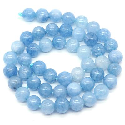 1 нить бусин из натурального аквамарина 4/6/8/10 мм, круглые драгоценные бусины для DIY браслета, шармы, аксессуары для изготовления ювелирных изделий, оптом