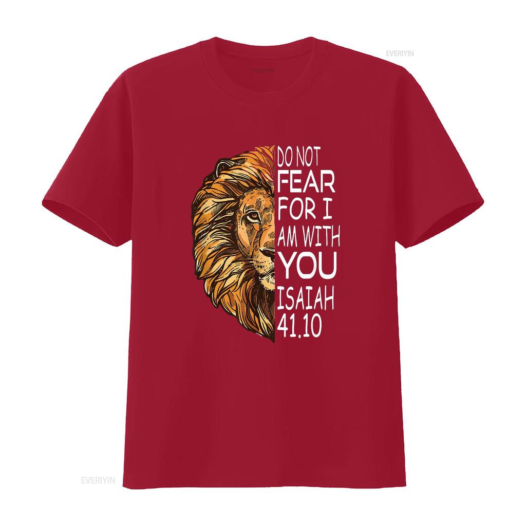 Womens Christian Religious Bible Verse Sayings Lion Fear Scripture T Shirt Black 2XL vintage Washed designer clothes Slightly