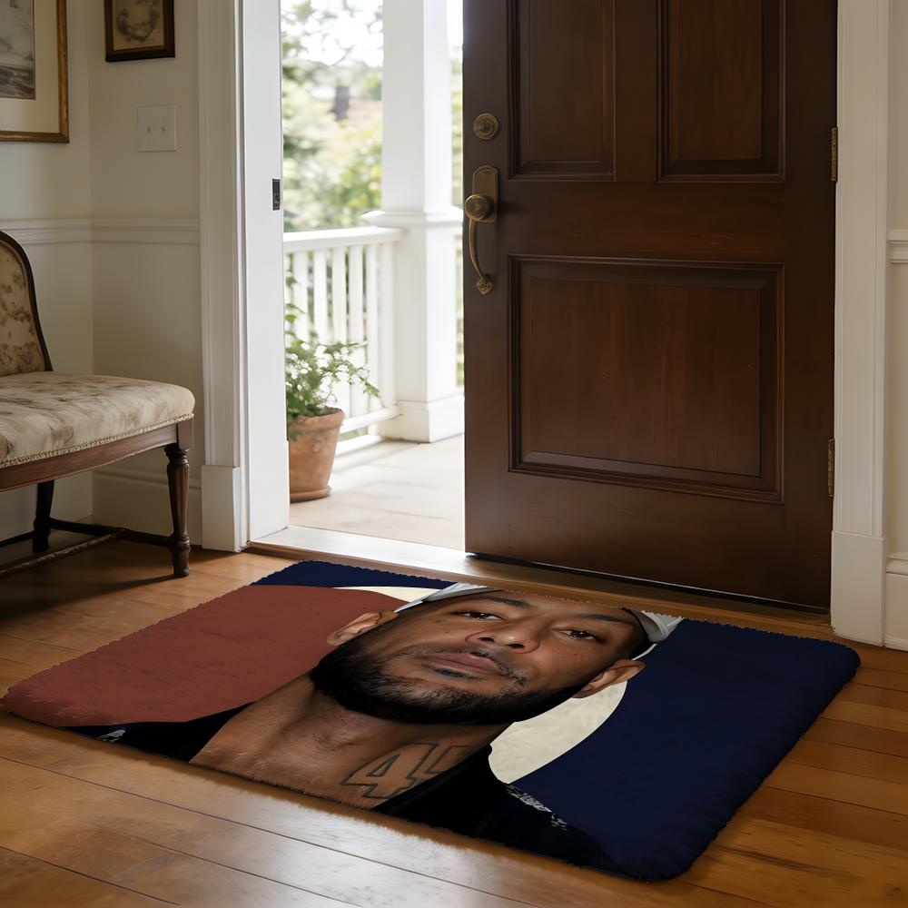 Rapper BBooba Floor Mat Soft Flannel Absorbent Mat Non-Slip Rug Home Bedroom Bathroom