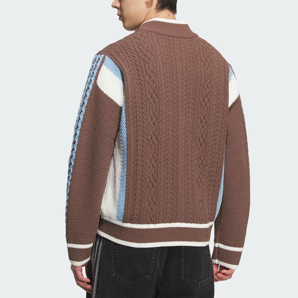 adidas Оригинальный кардиган Rs Логотип Три полоски Винтажный Свободный крой С длинным рукавом Вязаный свитер Унисекс Кардиганы KS5963