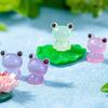 Милые светящиеся фигурки лягушек Микроландшафт Садовые миниатюры лягушек Мини-светящиеся лягушки Офис