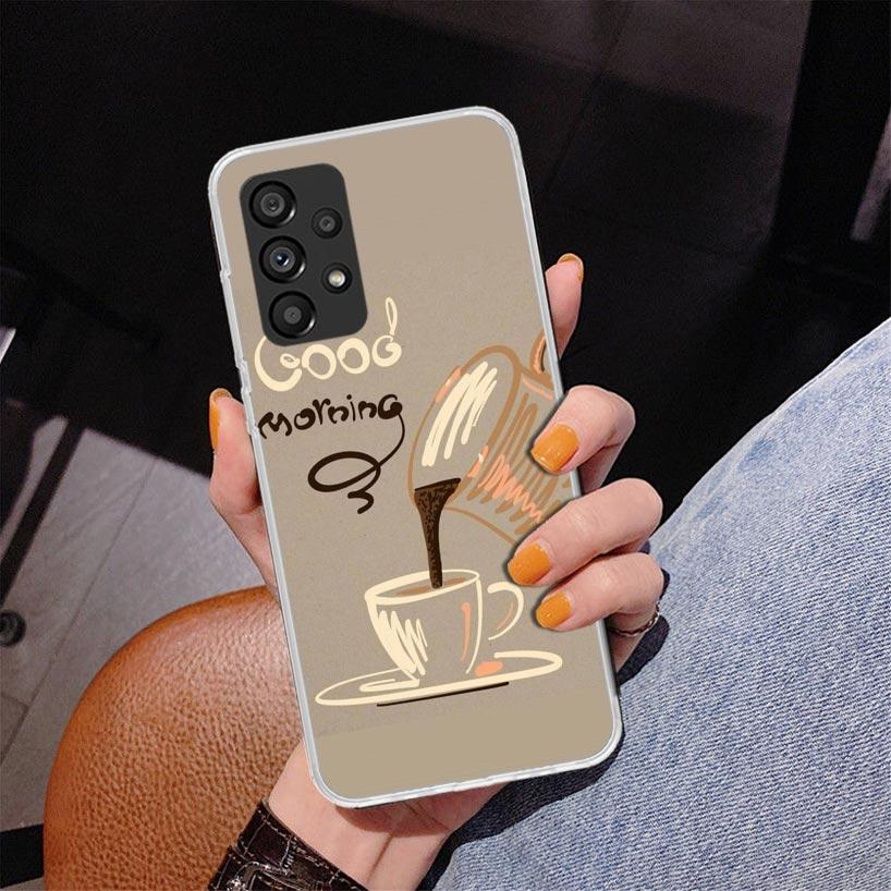 Чехол для телефона с рисунком Кофейная винная чашка для Samsung Galaxy A17 A16 A15 A14 A13 A57 A56 A55 A54 A53 A37 A36 A35 A34 A33 A26 A25 A24 A23 Galaxy